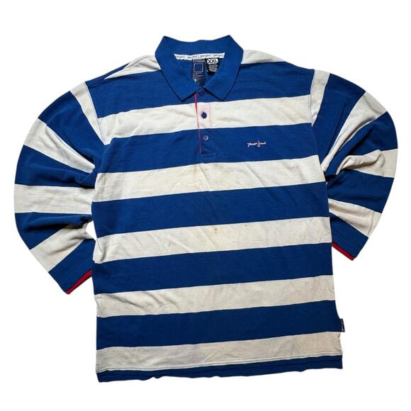 Vintage Y2K Streetwear Paco Jeans 90's Stripped Polo Collared Size XXL - Picture 1 of 6